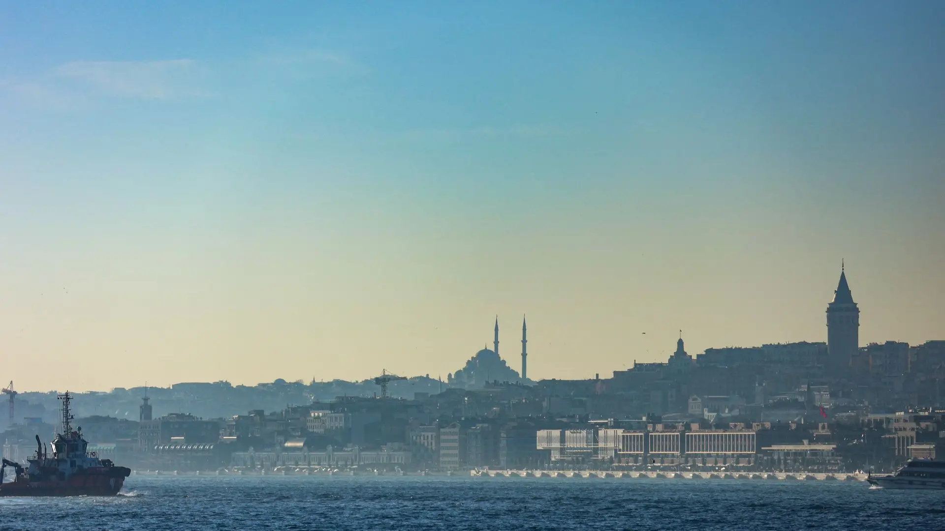 The Istanbul skyline from the Bosphorus